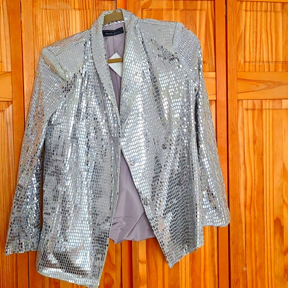 Silver Glitter Blazer